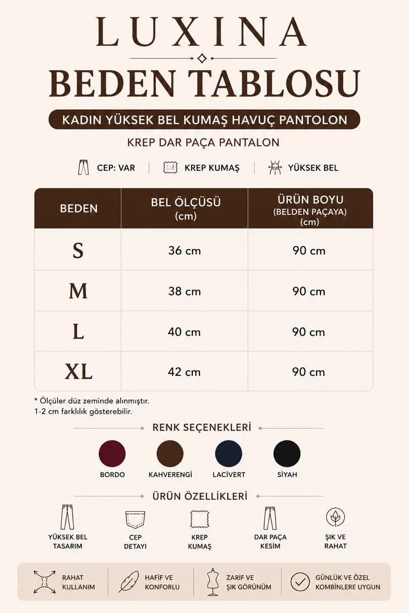 Kadın Kahverengi Yüksek Bel Kumaş Havuç Pantolon 7